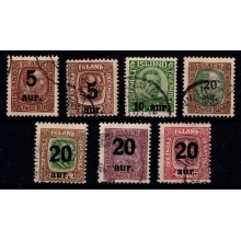 1921-22 - Provisorier - Komplet sæt - stemplet - Island.